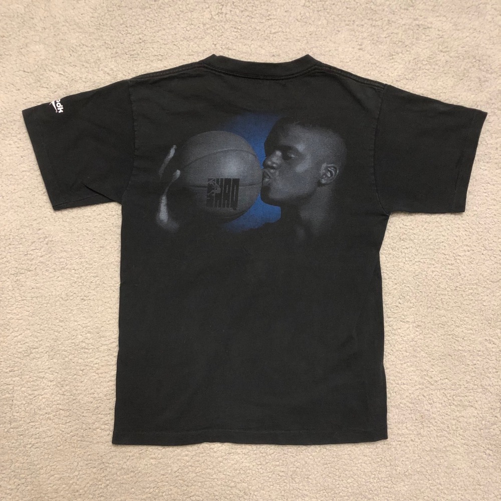 Vintage Reebok Shaq Take Care of Your Baby T-Shirt Black Mens Large 90s NBA